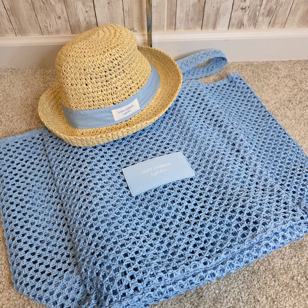 Dolce & Gabbana Summer Beach Straw Large Tote Bag With Matching Sun Stra… - Picture 10 of 10